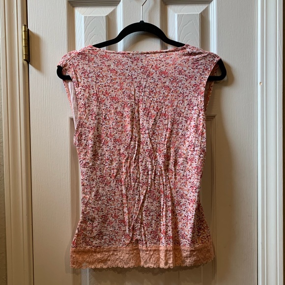 Limited Pink Floral and Lace Wrap Shirt Size L - Picture 4 of 4